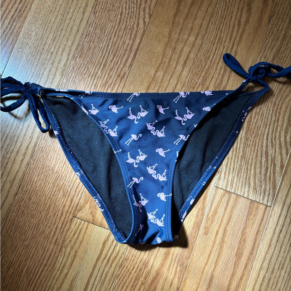 Free with purchase - Navy Blue and Pink Flamingo Bikini Bottoms
